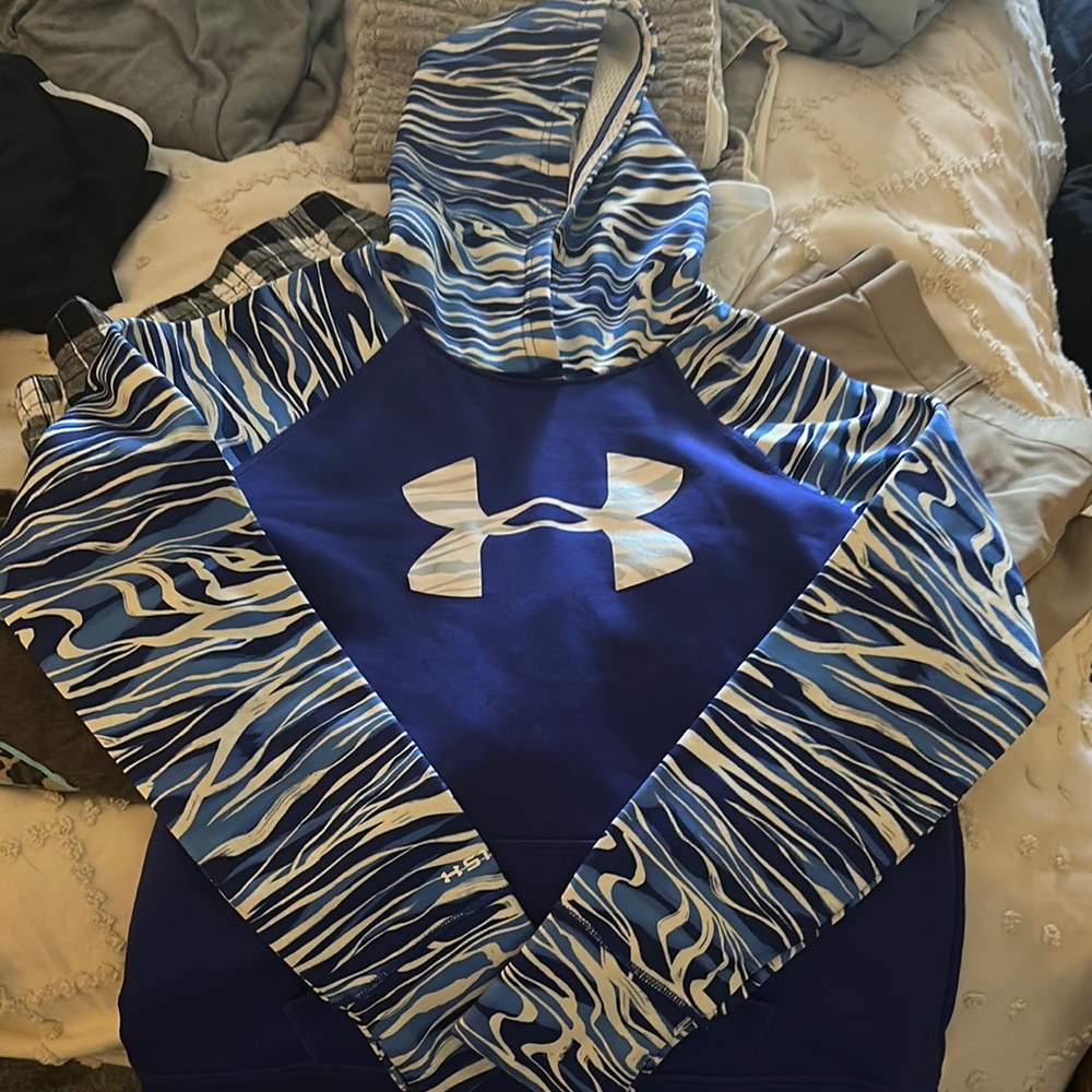 Under Armour Blue and White Hoodie